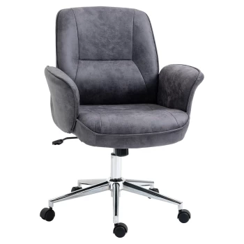 Vinsetto Mid-Back Swivel Office Chair - Deep Grey