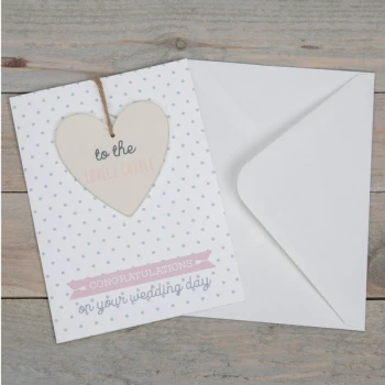 Greeting Card with Heart Plaque - Wedding Day