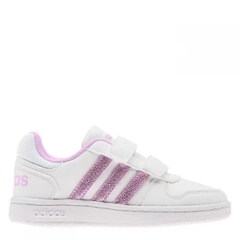 adidas Hoops Court Child Girls Trainers - White/Lilac