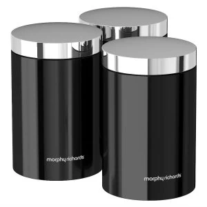 Morphy Richards Accents Set of 3 Storage Canisters - Black
