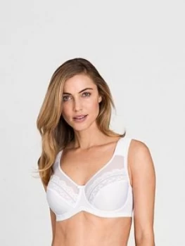 Miss Mary of Sweden Miss Mary Of Sweden Happy Hearts Underwired Bra With Lace And Mesh, White, Size 40C, Women