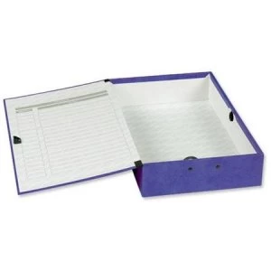 Concord Foolscap Contrast Box File Laminated Paper-lock 75mm Spine Purple Pack 5