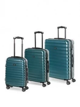 Rock Luggage Chicago 8-Wheel Suitcases - 3 Piece Set - Green