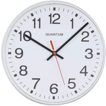 6200 12' Round White Quartz Clock - Quantum