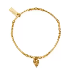 ChloBo Gold Plated Leaf Heart Sparkle Bracelet