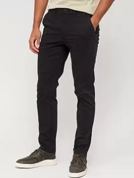 Calvin Klein Sateen Slim Fit Chinos - Black, Size 34, Inside Leg Regular, Men