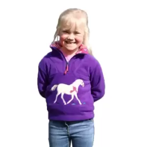 British Country Collection Childrens/Kids Champion Pony Fleece Top (S) (Purple/Fuchsia)