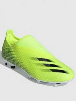 adidas X Laceless Ghosted.3 Firm Ground Football Boots - Black, Yellow, Size 7, Men