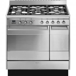 SMEG Concert SUK92MX9-1 90cm Dual Fuel Range Cooker - Stainless Steel - A/A Rated