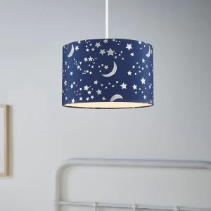 Nera Printed Navy Moon & Star Lamp Shade (D)30Cm