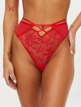 Ann Summers Knickers The Ariel High Waist Brazilian - Bright Red, Bright Red, Size 10, Women