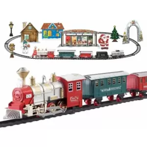 The Christmas Workshop - 81020 Deluxe Santa's Express Delivery Christmas Train Set 330CM Length Track Realistic Sounds & Light 26 Piece Set |