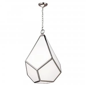 4 Light Large Diamond Ceiling Chandelier Pendant Light Polished Nickel, E27