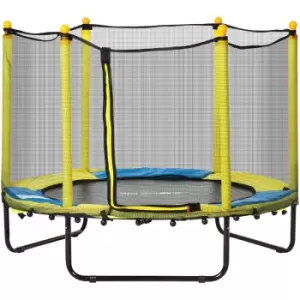 4.6FT Kids Trampoline w/ Enclosure, for Kids 1-10 Years - Yellow - Yellow - Homcom