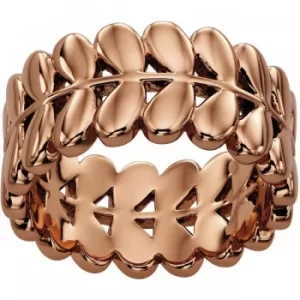 Ladies Orla Kiely Rose Gold Plated Leaf Ring