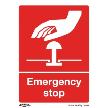Safety Sign - Emergency Stop - Self-Adhesive Vinyl