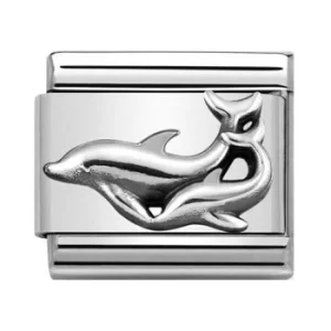 Nomination CLASSIC Silvershine Oxidised Symbols Dolphins Charm...