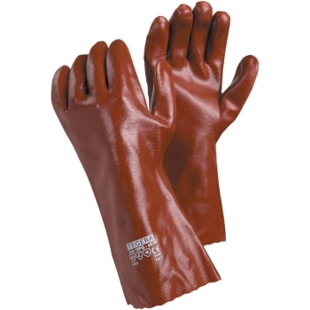 10PG Tegera Red/Brown Vinyl/Pvc Gloves - Size 10