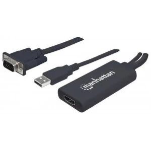 Manhattan VGA and USB-A to HDMI Converter Analog VGA Video and USB Audio to Digital HDMI Signal 1920x1080 1080p@60Hz 24-bit colour 1.65 Gbps / 165 MHz