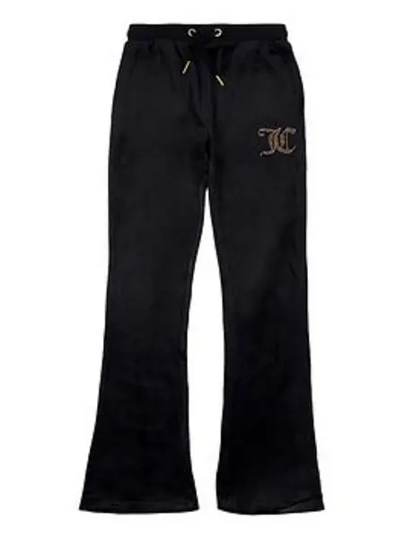 JUICY COUTURE Girls Diamante Velour Bootcut Joggers - Size 15 - 16 Years