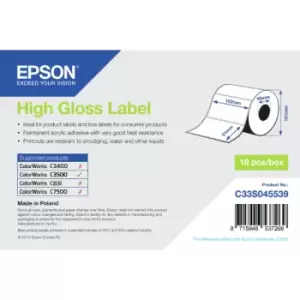 Epson C33S045539 Original High Gloss Label Roll 102mm x 51mm - 18 Pack (18 x 610 Labels)
