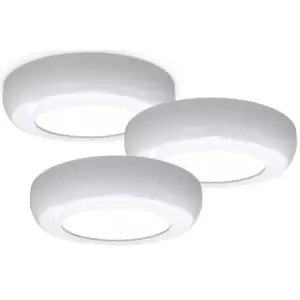 4lite Circular 86mm White Mains Powered Under Cabinet LED Light - Pack of 3