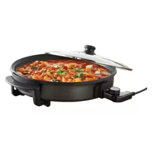 Quest 35500 40cm 1500W Multi-Function Electric Cooker Pan with Lid - Black