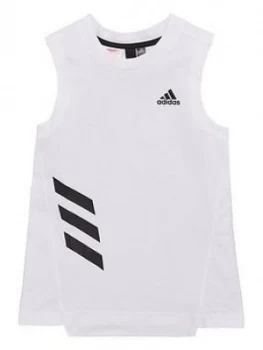 adidas Junior Girls XFG Tank - White, Size 4-5 Years, Women