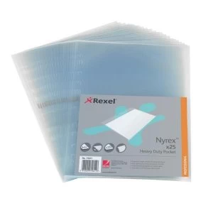 Rexel Nyrex A4 Heavy Duty Side Opening Pockets Pack of 25 Pockets