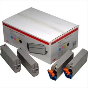 OKI 01101001 Rainbow Pack of 4 Toner Cartridges CMYK