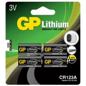 GP Batteries GPPCL123A121 GP Lithium CR123A card of 4