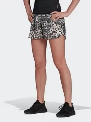 adidas Adizero Split Shorts, Grey/Beige, Size L, Women