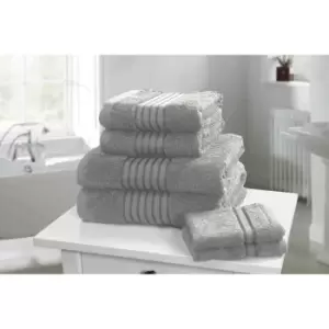 Rapport Home Furnishings Windsor 500gsm Towel Bale - 6 Piece - Silver