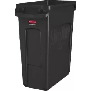 Rubbermaid SLIM JIM recyclable waste collector/waste bin, capacity 60 l, with ventilation ducts, brown