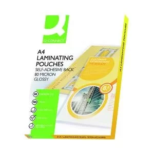 Q-Connect A4 2x80 Micron Adhesive Laminating Pouches Pack of 100
