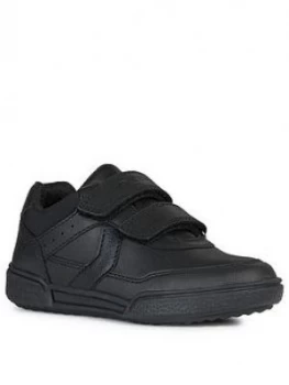 Geox Boys Poseido Leather School Shoe - Black, Size 1.5 Older