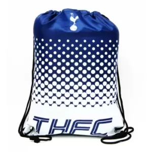 Tottenham Hotspur FC Official Fade Football Crest Drawstring Sports/Gym Bag (One Size) (Navy/White)