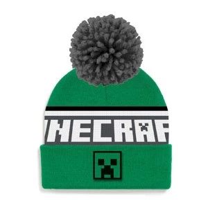 Minecraft - Creeper Logo Pom Pom Beanie Unisex - Green