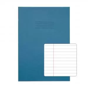 RHINO A4 Exercise Book 32 Pages 16 Leaf Light Blue 8mm Lined with