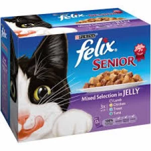 Felix Senior Mixed Selection Cat Food in Jelly 12 x 100g