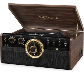 VICTROLA Empire VTA-270B 6-in-1 Belt Drive Bluetooth Music Centre - Mahogany