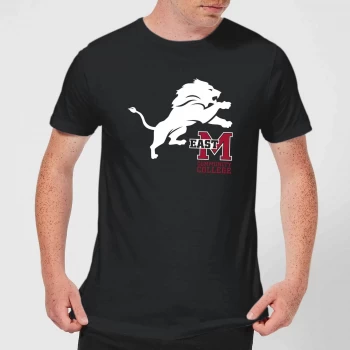 East Mississippi Community College Lion and Logo Mens T-Shirt - Black - 5XL