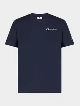 Champion Small Logo Crewneck T-Shirt - Navy Size M Men