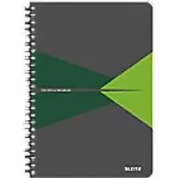 LEITZ Office Wirebound Notebook A5 Ruled PP (Polypropylene) Green Perforated Pack of 5
