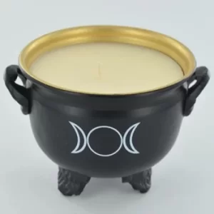 Triple Moon Iron Cauldron with Soya Candle 10cm