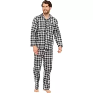 Tom Franks Mens Traditional Check Pyjamas (XXL) (Grey)