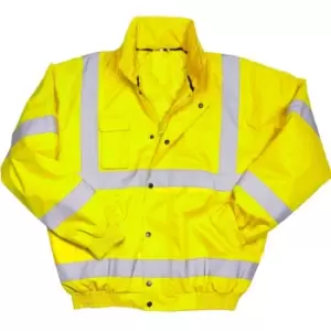 Warrior Mens Tulsa Hi-Vis Bomber Jacket (XXL) (Fluorescent Yellow)