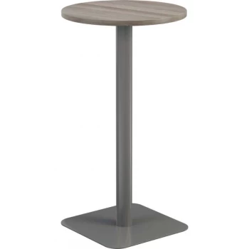 600MM Circular High Contract Table - Silver/Grey Oak