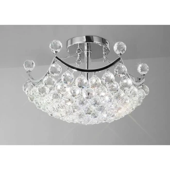 Cesto ceiling lamp 4 bulbs polished chrome / crystal