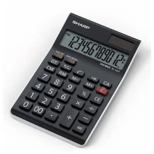 Sharp EL-124AT Desktop Calculator 12-Digit Black/White